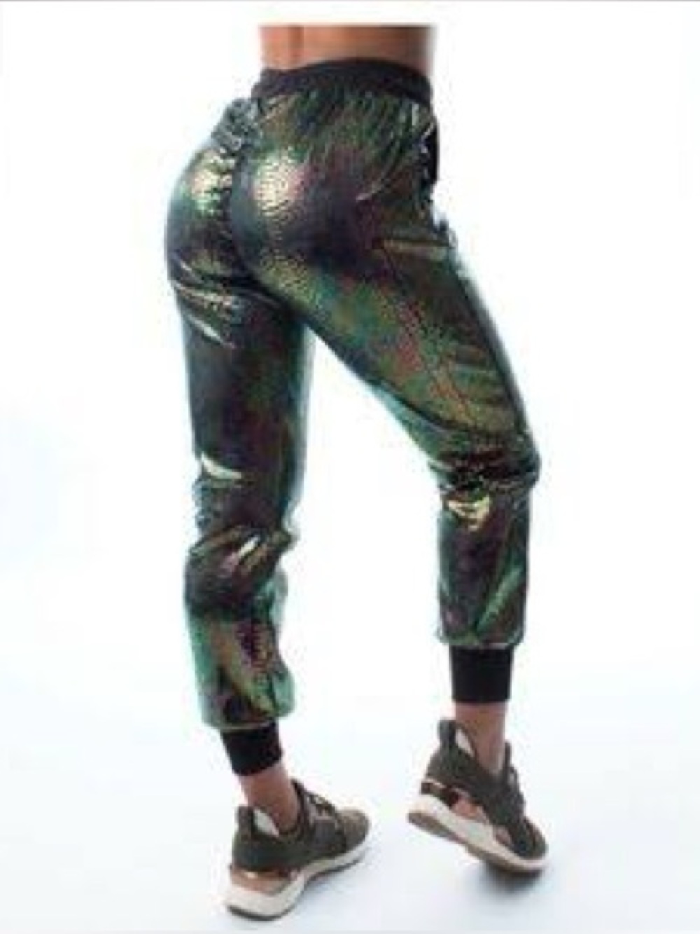 ‼️NEW‼️Rare‼️Cute Booty Lounge Metallic Iridescent Jogger Pants Women’s Medium